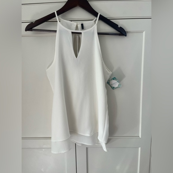 Only women’s double layered keyhole detail tank top size 34 (S US) white NWT - Picture 1 of 6